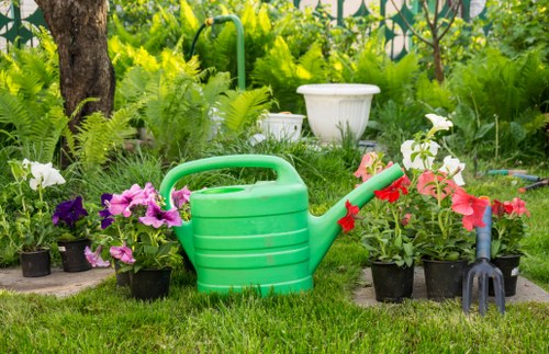 New lawn and planting scheme designed for a residential garden in Bow