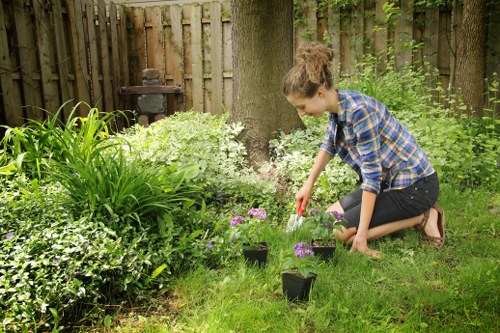 Reused garden materials and waste separation in an East London project